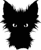 Lykoi loup-garou chat chat silhouette portrait vecteur