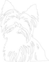 Yorkshire terrier contour silhouette vecteur