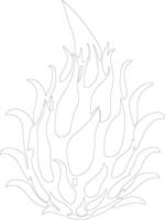 dragon fruit contour silhouette vecteur