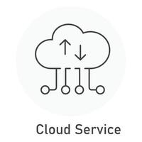 nuage un service vecteur illustration icône conception