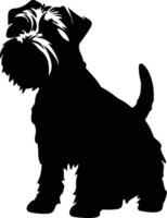 doux recouvert froment terrier noir silhouette vecteur