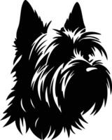 Skye terrier silhouette portrait vecteur