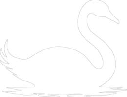 trompette cygne contour silhouette vecteur