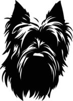 Skye terrier silhouette portrait vecteur