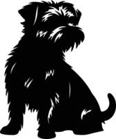 Norfolk terrier noir silhouette vecteur