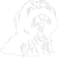 shih tzu contour silhouette vecteur