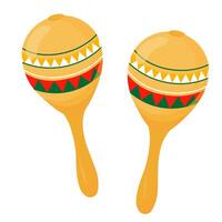 coloré maracas. Latin américain musical instrument. vecteur Stock illustration. isolé sur une blanc Contexte. Haut voir.