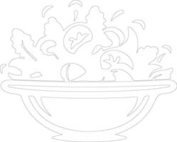 salade contour silhouette vecteur