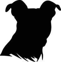 américain fosse taureau terrier noir silhouette vecteur