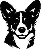 cardigan gallois corgi silhouette portrait vecteur