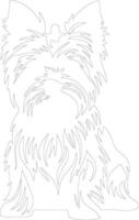 Yorkshire terrier contour silhouette vecteur