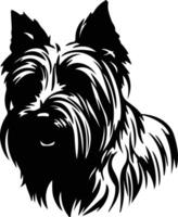 Skye terrier noir silhouette vecteur