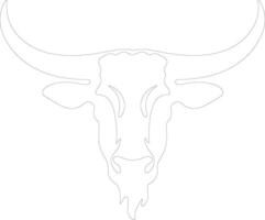 longhorn contour silhouette vecteur