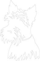 terrier contour silhouette vecteur