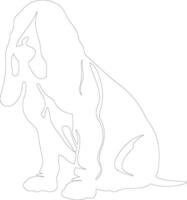 basset chien contour silhouette vecteur