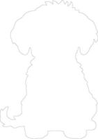 bichon frise contour silhouette vecteur