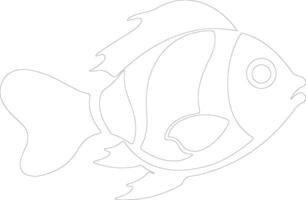 poisson clown contour silhouette vecteur