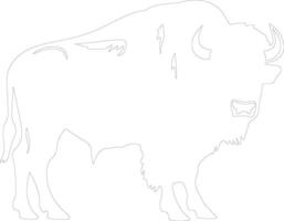 bison contour silhouette vecteur