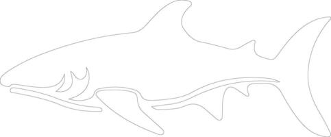 requin à l'emporte-pièce contour silhouette vecteur