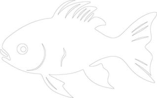 poisson-poisson contour silhouette vecteur