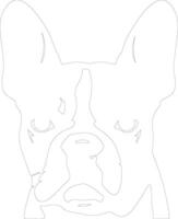 Boston terrier contour silhouette vecteur