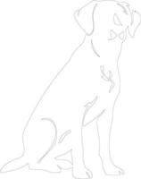 Labrador retriever contour silhouette vecteur