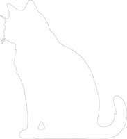 Britanique cheveux courts chat contour silhouette vecteur