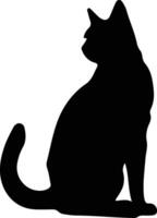 russe blanc noir et tigré chat noir silhouette vecteur