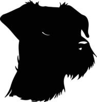 frontière terrier silhouette portrait vecteur