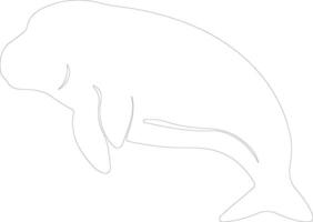 dugong contour silhouette vecteur