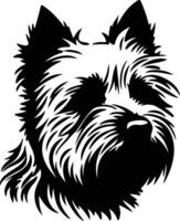 norwich terrier silhouette portrait vecteur