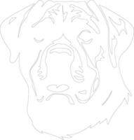 rottweiler contour silhouette vecteur