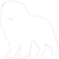 Tibétain mastiff contour silhouette vecteur