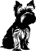 Yorkshire terrier noir silhouette vecteur