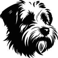 dandy Dinmont terrier silhouette portrait vecteur