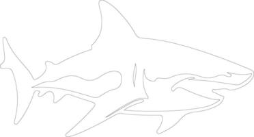 requin contour silhouette vecteur