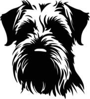 doux recouvert froment terrier silhouette portrait vecteur