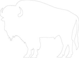 bison contour silhouette vecteur