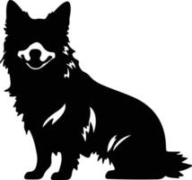 suédois vallhund noir silhouette vecteur