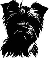 Affenpinscher chiot silhouette portrait vecteur