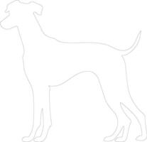 whippet contour silhouette vecteur