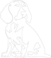 beagle contour silhouette vecteur