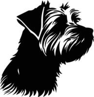 Norfolk terrier silhouette portrait vecteur