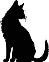 balinais chat noir silhouette vecteur