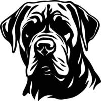 napolitain mastiff silhouette portrait vecteur