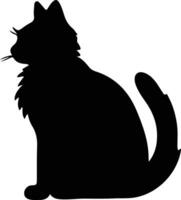 Ussuri chat noir silhouette vecteur