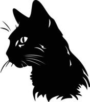 baie chat silhouette portrait vecteur
