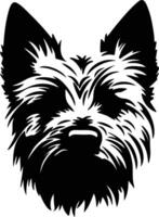 norwich terrier silhouette portrait vecteur