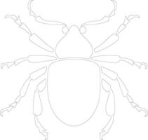 scarabée contour silhouette vecteur