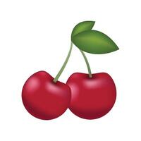 Cerise fruit emoji vecteur conception. art illustration agriculture nourriture ferme produit. Cerise isolé sur blanc Contexte.